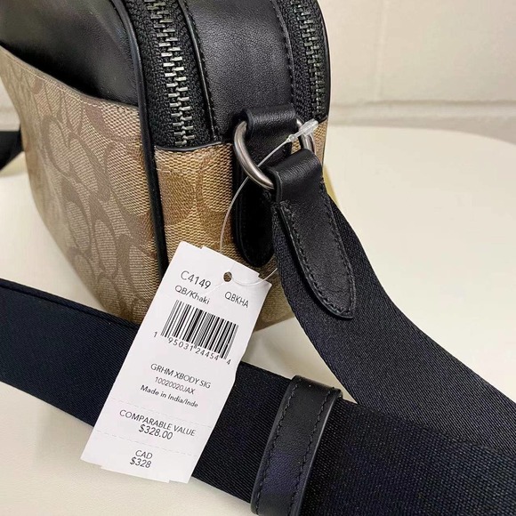 COACH C4149 Men's Graham Crossbody In Signature Canvas Chaki - Picture 9 of 9